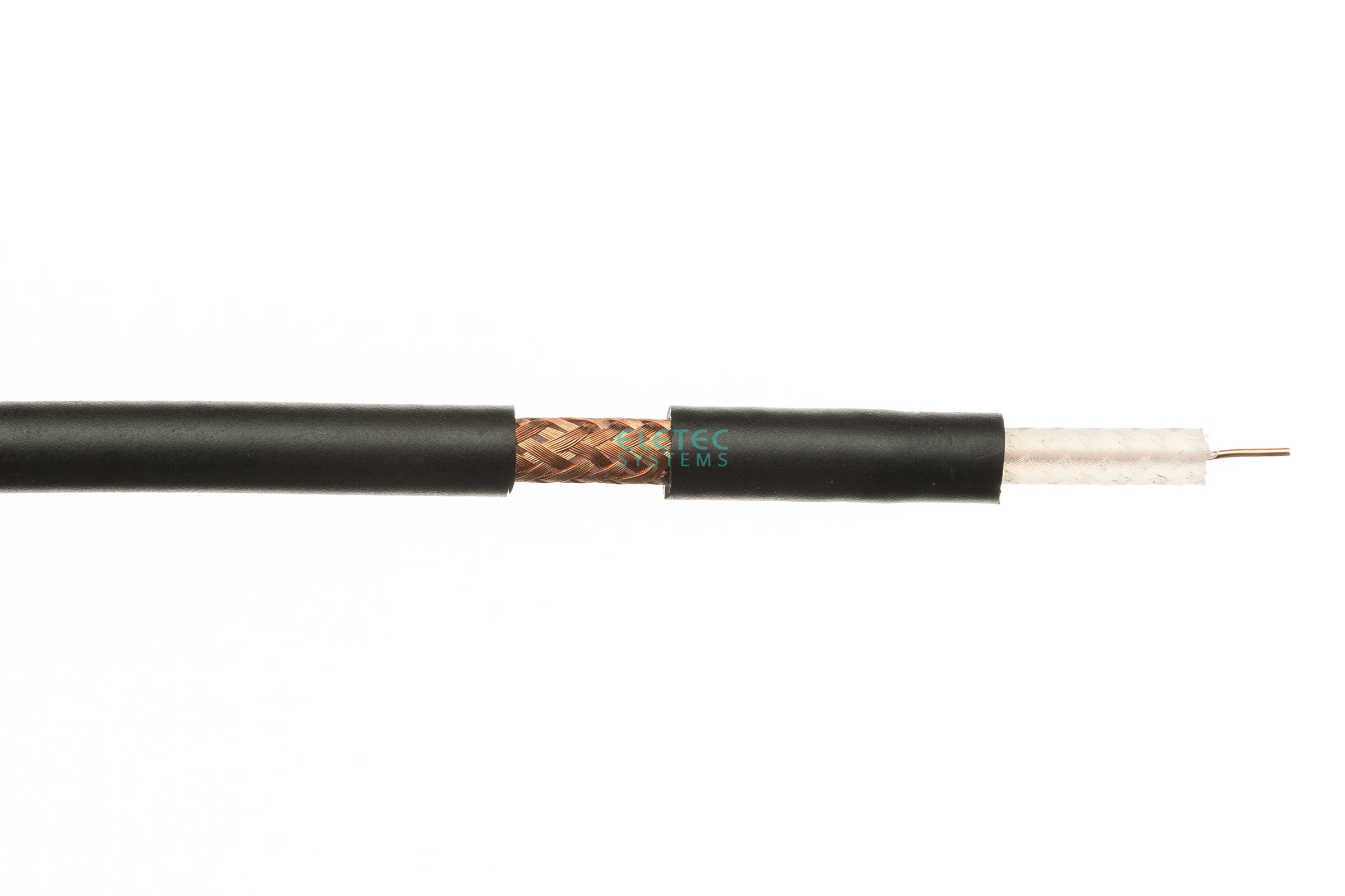 Кабель коаксиальный RG-59 B/U MIL17 экран 112%, черный, 100 м