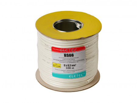 Кабель сигнальный BS08 8х0,2 мм², экран, 100 м