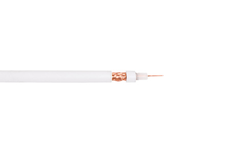 Кабель коаксиальный RG-59 B/U MIL17 экран 112%, белый, 100 м